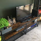 NEW TV Stand TV Table for TV up 60" with Shelves, Steel Frame, Rustic