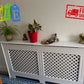New Wall Heater Radiator Cover White Traditional MDF Wood Grill Cabinet Shelfs