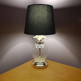 NEW Lamp Modern Gold & Clear Glass Pineapple Touch Table Lamp Ideal Gift Home Decor