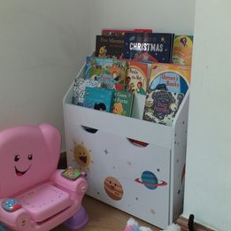 NEW Toy Organiser Children’s Bookshelf with 3 Shelves, Removable Storage Box with Wheels
