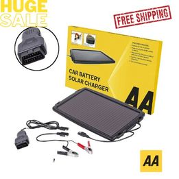 AA 12V Solar Powered Panel Car Caravan Battery EOBD Trickle Charger Maintainer