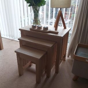 Nest of Tables 2 3 Table Units Wood Living Room Side Lamp Coffee Furniture