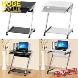 Computer Desk Z-Shaped with Keyboard Shelf Home Office Study PC Table Furniture