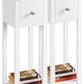 💥2 Set  Bedside Table, Wooden Nightstand with Drawer & Shelf, White💥