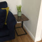 NEW! Side Table with Wheels, C Shaped Sofa Side Table with Sturdy Metal Frame for Small Space