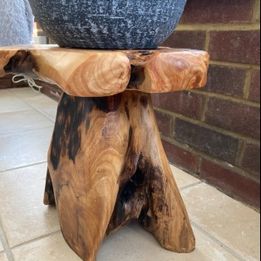 NEW! Solid Teak Root Wood Coffee Table Rustic Charm Weather-Resistant Home Decor