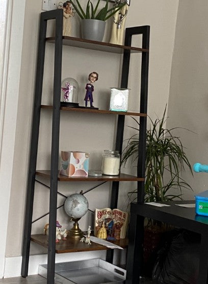Ladder Shelf, Bookshelf, 4-Tier Industrial Storage Rack for Living Room, Bedroom, Kitchen