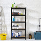 Heavy Duty Steel Galvanized 5 Tier Garage Shelving Shelf Racking Unit Storage Racks (Black)