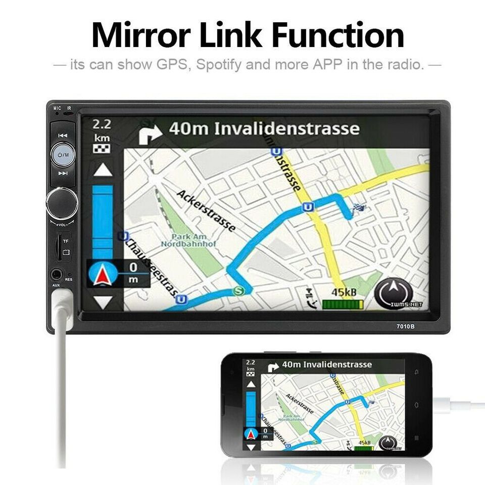 Bluetooth Car Radio Stereo 7 Inch Double 2DIN FM USB/MP5 Player Touch Screen TF