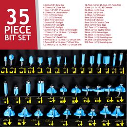 35 Pc Tungsten Carbide Tipped TCT Router Bits 1/4&#034; Shank 6.35mm Woodworking Set FREE SHIPPING