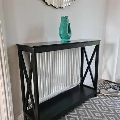NEW! 2-Tier Console Tables Side/End Table with Shelf X-Design Wooden Hall Desk