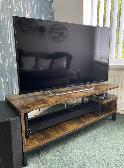 TV Stand for TV up to 55 inch Wooden Entertainment Center with Metal Frame