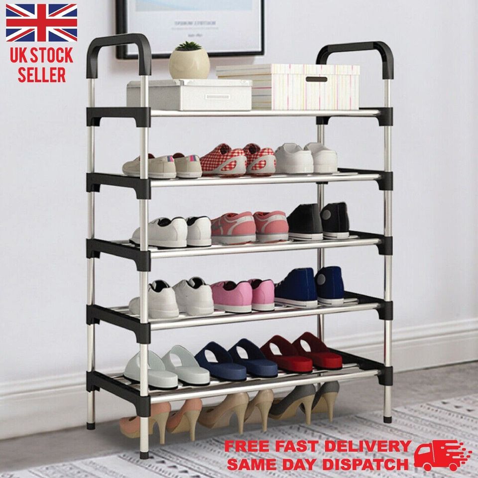 Shoe Rack Stand 5 Tier Heavy Duty Sturdy Storage Self Organiser Up to 18 Pairs