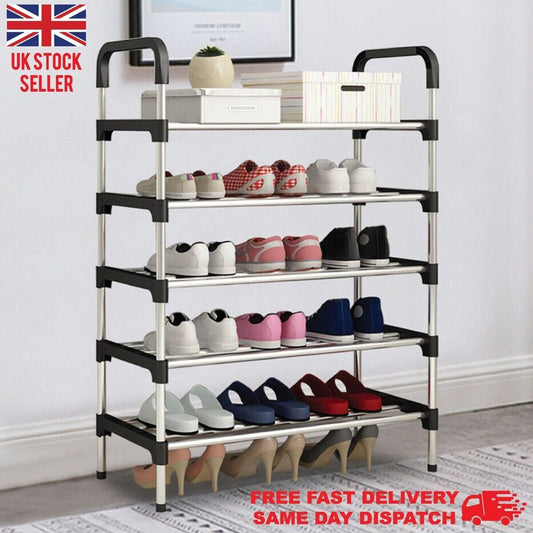 Shoe Rack Stand 5 Tier Heavy Duty Sturdy Storage Self Organiser Up to 18 Pairs