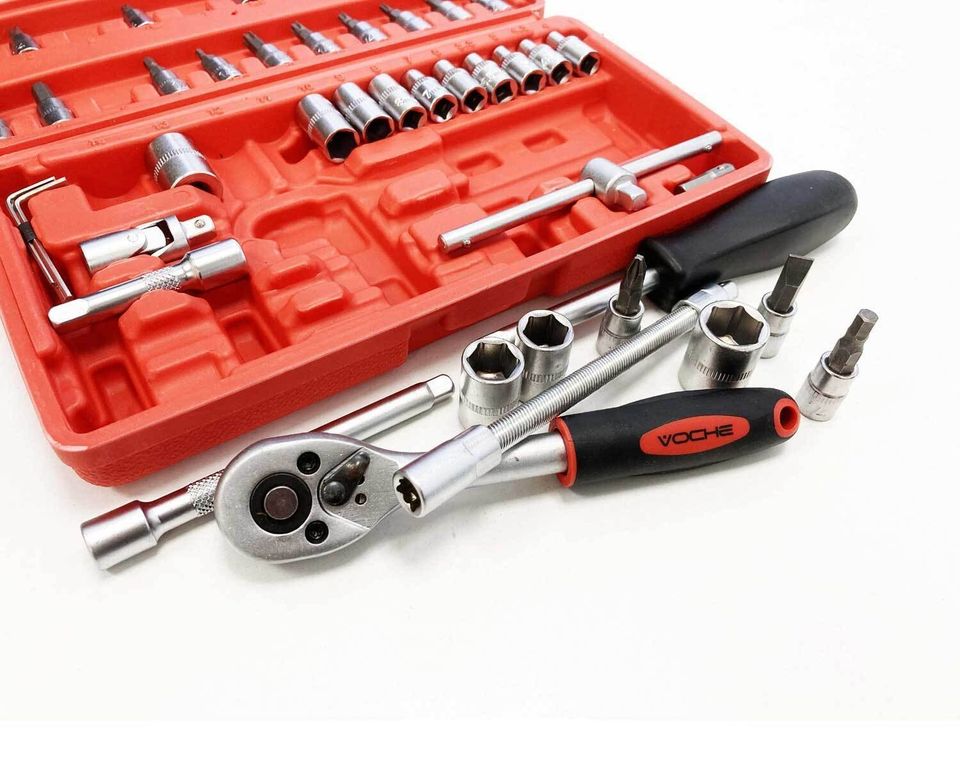 45pc 1/4 Dr Socket Set CRV Steel Torx Star Pozi Phillips Bits + Storage Case