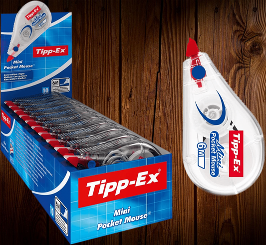 Tipp-Ex Mini Pocket Mouse Plastic Tape - Box of 10 - High-Quality
