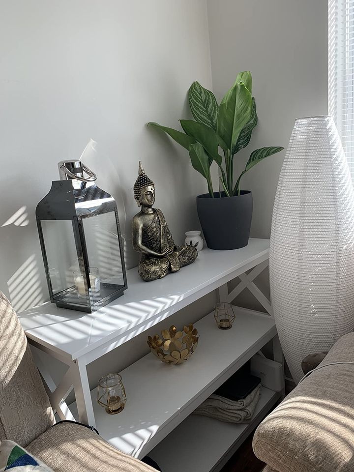 NEW! Console Table 3-Tier Entryway Table Wooden Sofa Table with Storage Shelves White