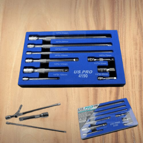 💥SALE💥US PRO Tools 9pc 1/4" 3/8" 1/2" Dr Extension Bar Set, Sockets bars 4190