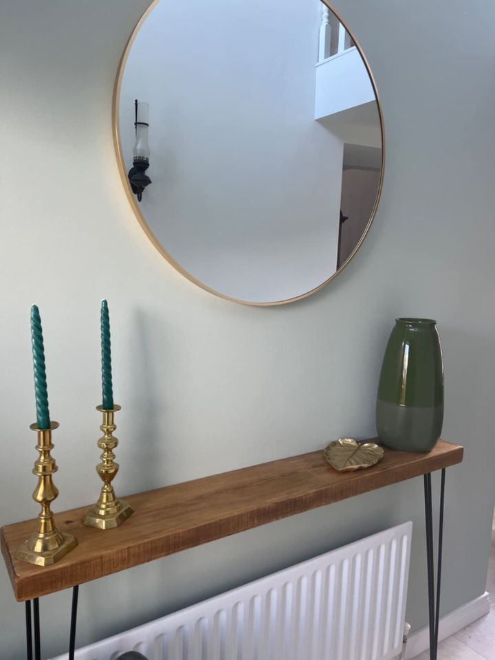 NEW! Rustic Chunky Console Table 20cm deep Handcrafted Home Side Table Wooden Table with Hairpin Legs
