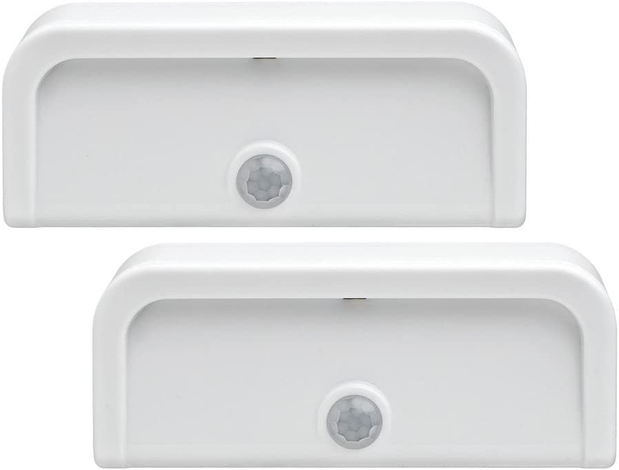 Wireless Battery-Powered Motion-Sensing Mini Stick LED Nightlights, 2-pack, White