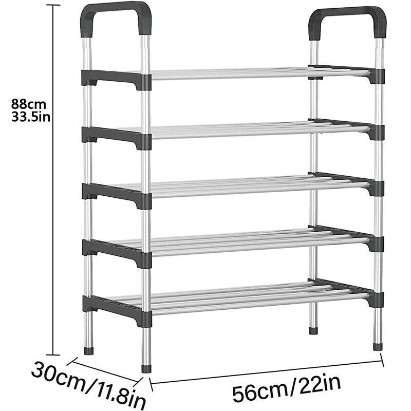 Shoe Rack Stand 5 Tier Heavy Duty Sturdy Storage Self Organiser Up to 18 Pairs