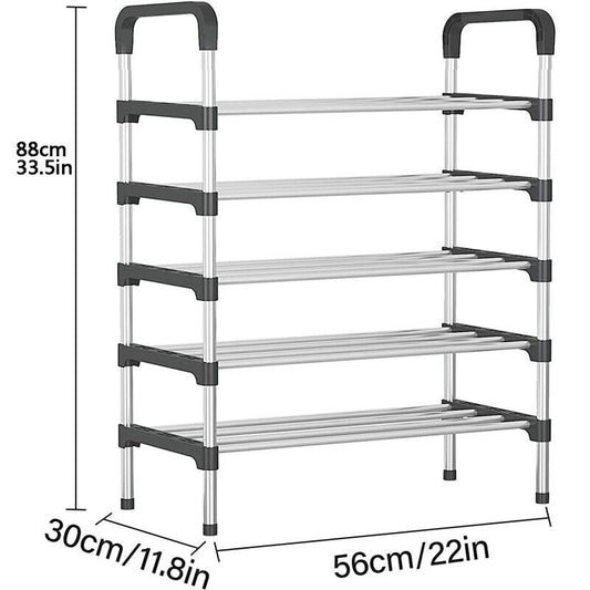 Shoe Rack Stand 5 Tier Heavy Duty Sturdy Storage Self Organiser Up to 18 Pairs
