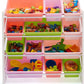 Kids’ Toy Storage Organizer with 12 Plastic Bins - White Wood with Pink Bins