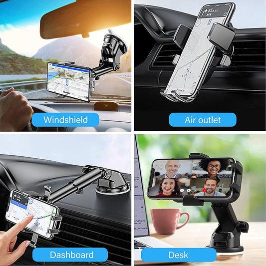 4 in 1 Universal Car Phone Mount Cradle Super Stable for Car Dashboard/Windscreen/Air Vent