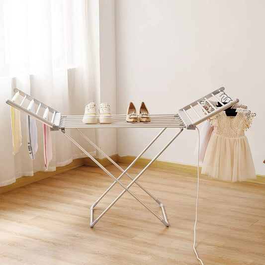 Electric heated folding clothes dryer airier Rack w/ cover, 230w Energy-Efficient 18 rails
