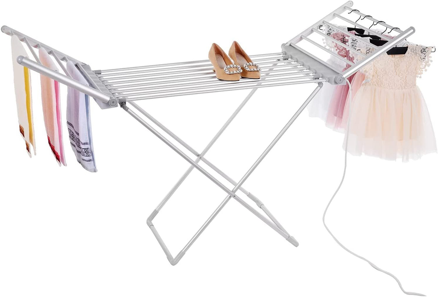 Electric heated folding clothes dryer airier Rack w/ cover, 230w Energy-Efficient 18 rails