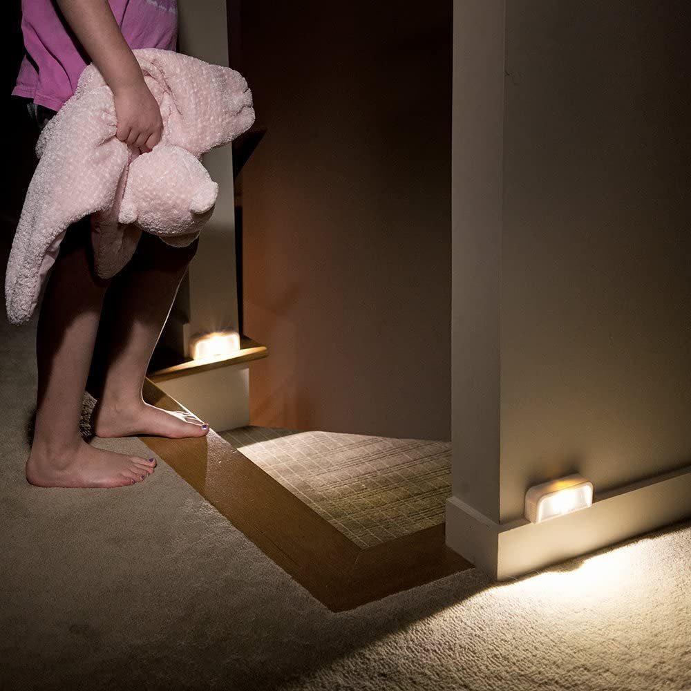Wireless Battery-Powered Motion-Sensing Mini Stick LED Nightlights, 2-pack, White