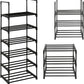 6 Tier Metal Stackable Shoe Storage Racks Organizer Hold up to 12 Pairs of Shoes