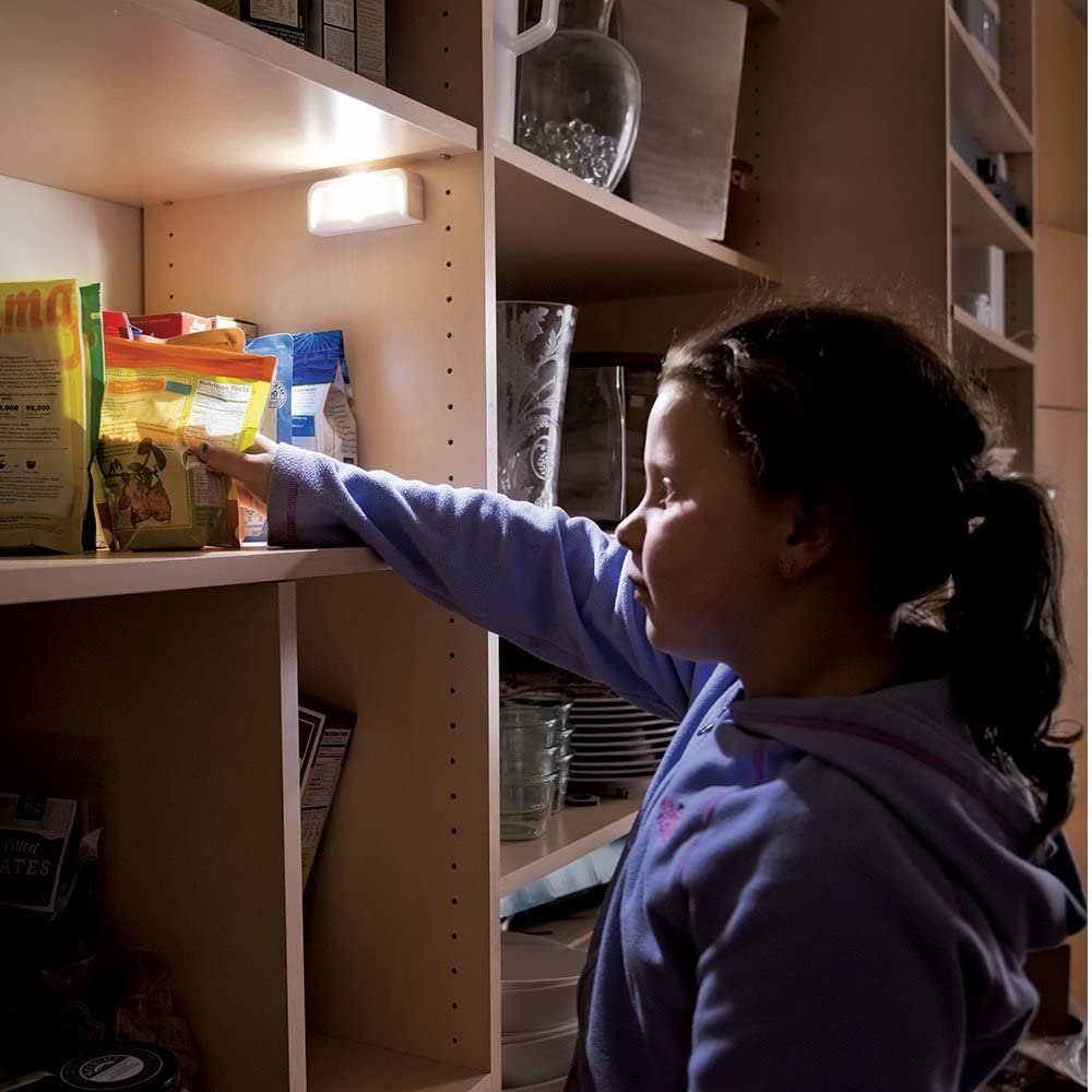 Wireless Battery-Powered Motion-Sensing Mini Stick LED Nightlights, 2-pack, White