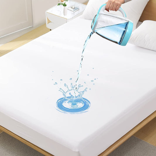 Waterproof Mattress Protector w/ Sleeping Eye Mask | Reusable & Machine Washable