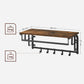 Rack Wall-Mounted with 5 Hook, Hanging Rail, Versatile for Entryway