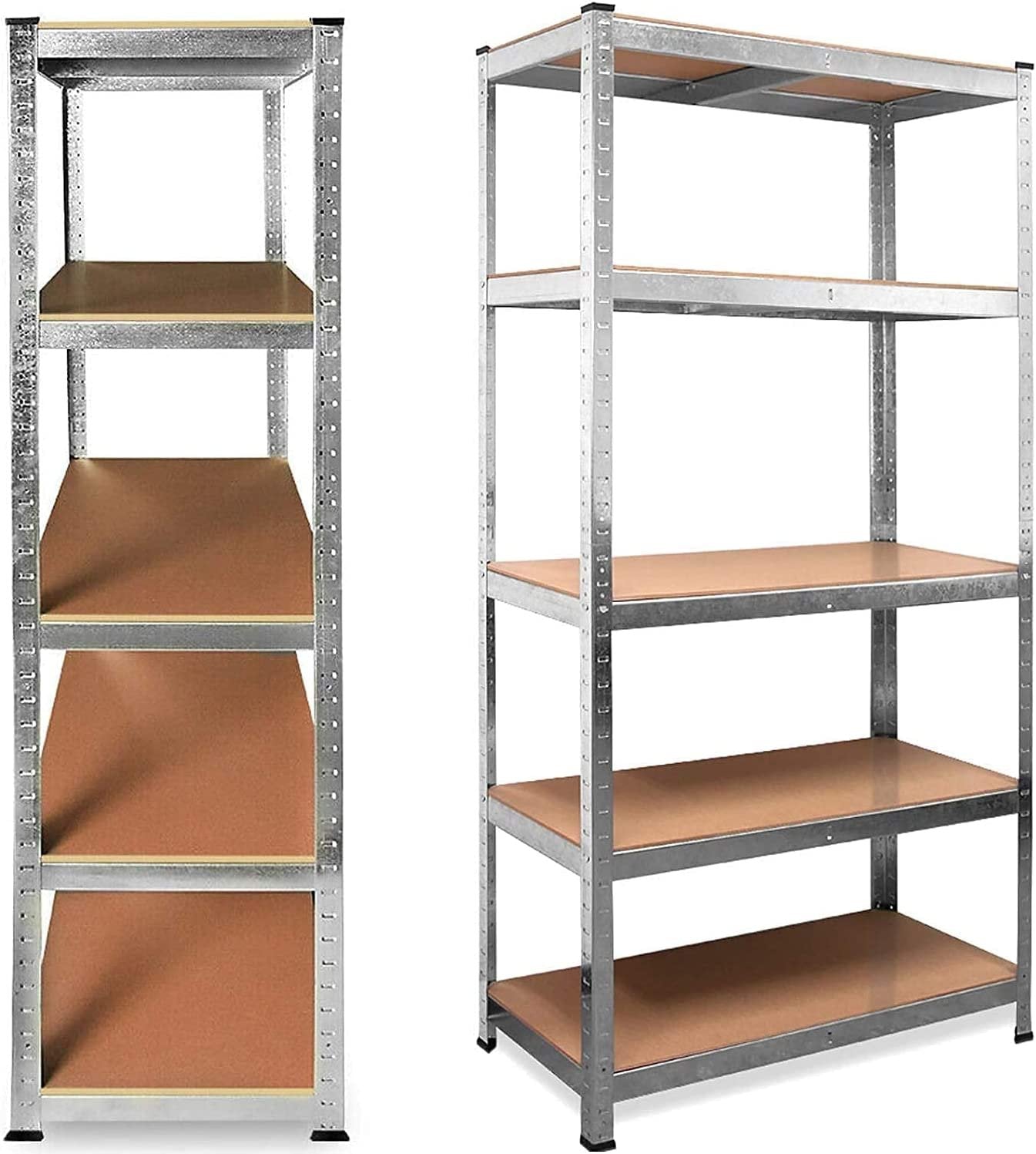 5 Shelf Steel Garage Utility Rack, Adjustable Shelves Heavy Duty Shelving Unit Storage