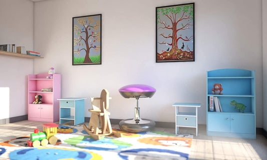 Bookcases, Storage with Cabinet, Wood, Pink/ Blue, one size