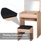 Dressing Table Set Padded Stool Dresser with Flip-up Mirror Multi-purpose
