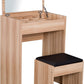 Dressing Table Set Padded Stool Dresser with Flip-up Mirror Multi-purpose