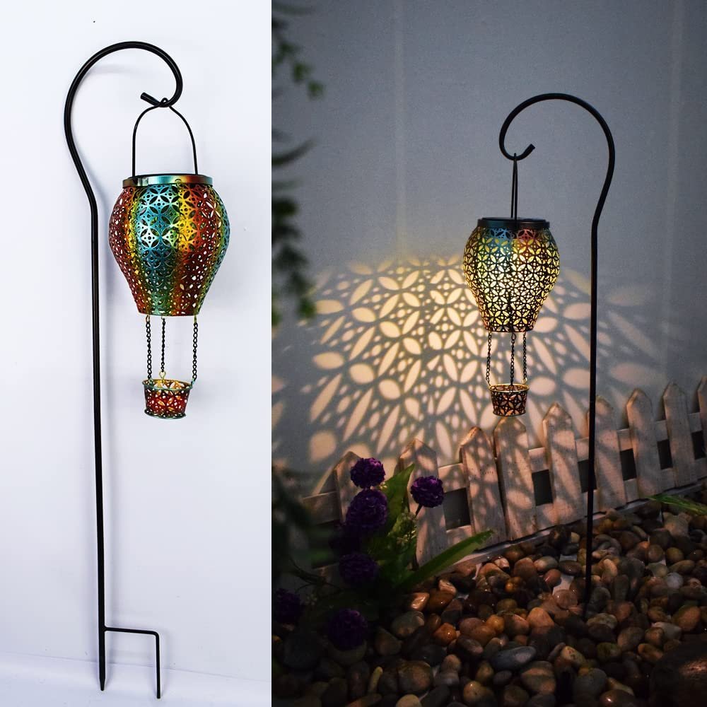Solar Hot Air Balloon Lights Garden Ornaments Outdoor