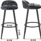 2 Set Bar Stools Dark Grey Velvet Seat Bar Chairs