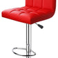 Set of 2 Red Bar Stools, Modena Style Faux Leather, swivel, height adjustable
