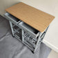 Rolling Kitchen Portable Island Kitchen Trolley with Drawers and Open Shelf, Grey