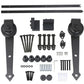 6FT Sliding Door Track Barn Door Hardware Set Kit Modern Style Single Door,Black