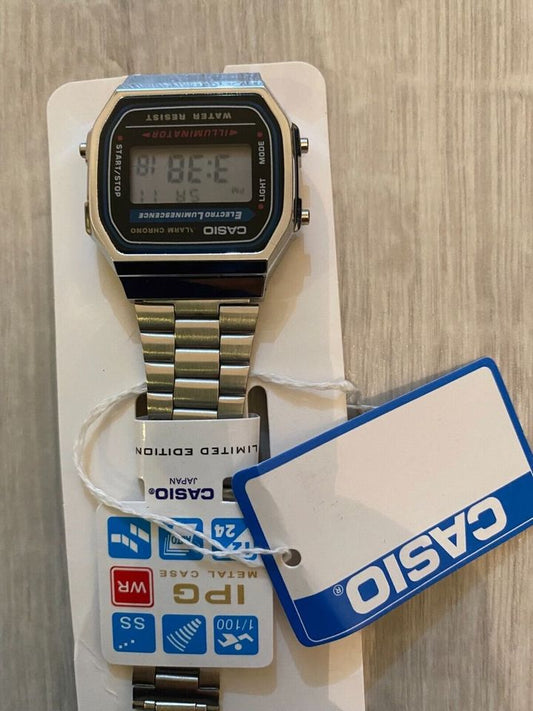 CASIO Retro Classic Unisex Digital Bracelet Watch-A168WA- Silver