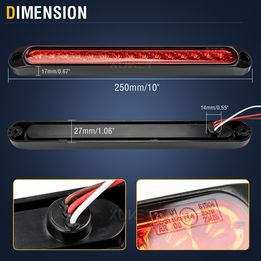 2x 12V 24V LED Rear Tail Lights Stop Light Bars Trailer Caravan Van Truck E-MARK