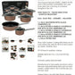 9 Piece Pan Set Gold Cookware Saucepan Non Stick Stainless Steel Cooking Grill FREE SHIPPING