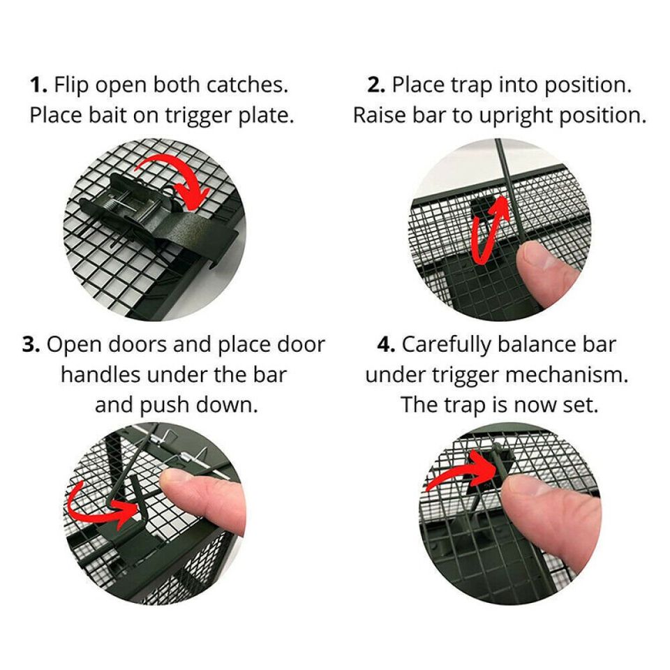 Heavy Duty Rat Squirrel Trap Metal Live Pest Catchers