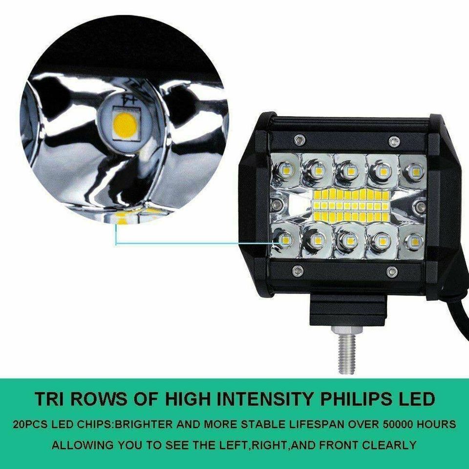 2pc 400W Car LED Work Spot Lights Flood light Lamp 4x4 Van ATV Offroad SUV Truck