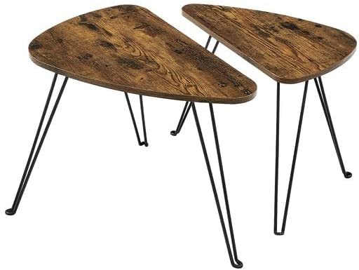 💥SALE💥 Set of 2 Side Tables, Nesting Tables, End Tables, for Living Room Rustic Brown